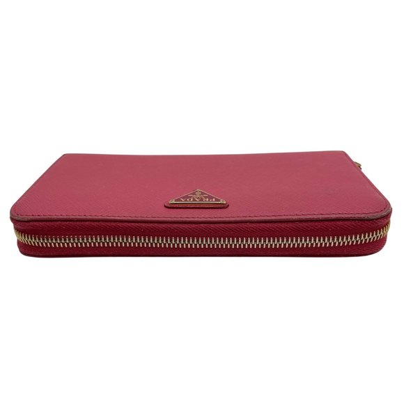 PRADA Prada Long Wallet 1ML506, Saffiano Leather, Pink, Round Zipper, Triangl... - Picture 6 of 16